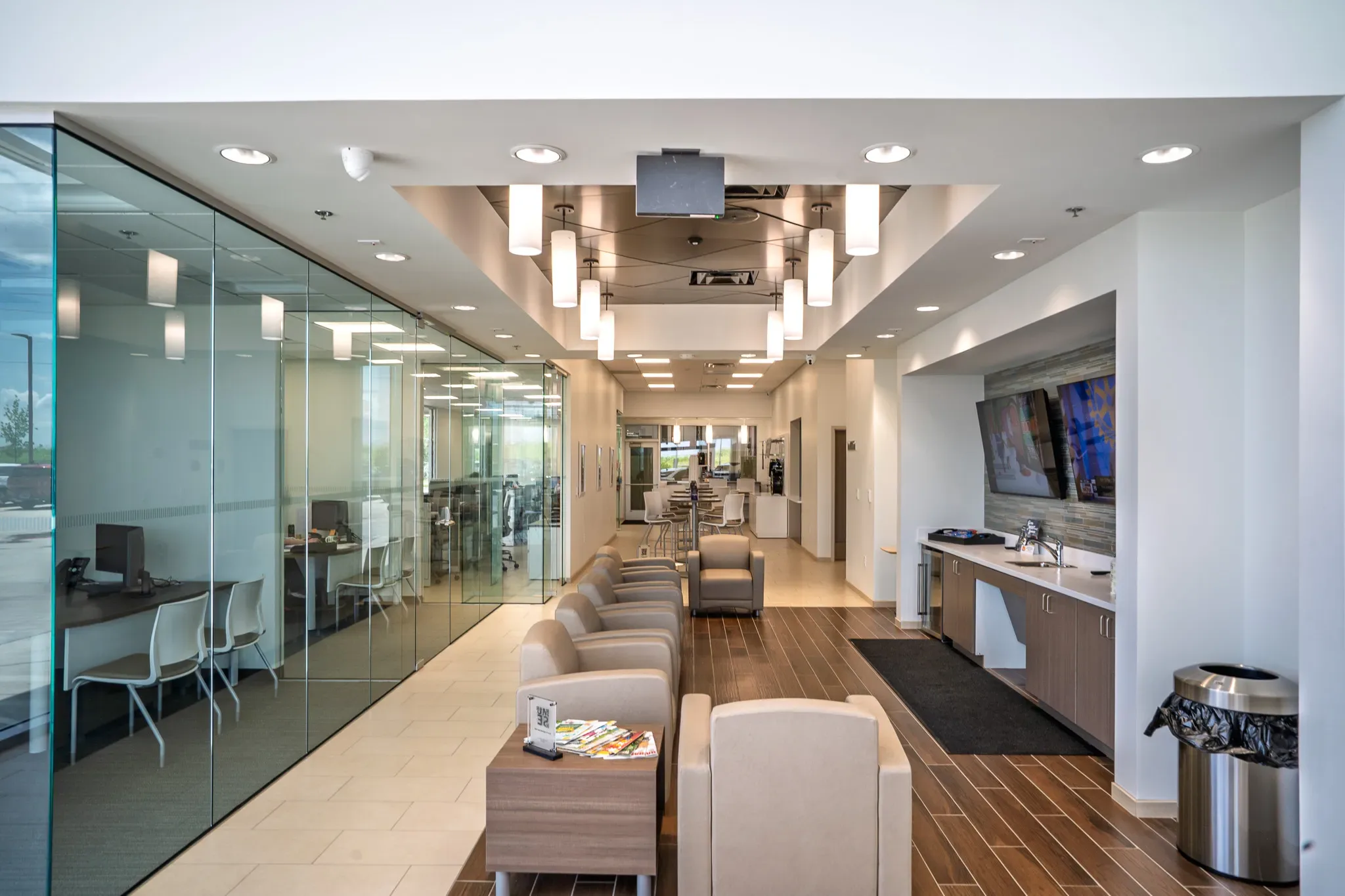 Customer lounge inside Clay Cooley Hyundai of Terrell in Terrell, Texas, built by The Charles Morgan Group